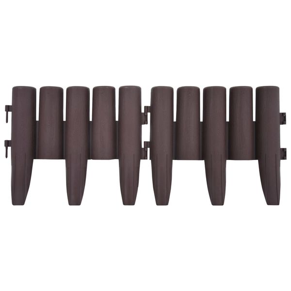 vidaXL Bordas de relvado 36 pcs 10 m PP castanho
