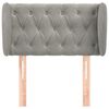 vidaXL Cabeceira de cama c/ abas veludo 83x23x78/88 cm cinzento-claro
