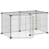 vidaXL Gaiola p/ animais de 8 pain&eacute;is c/ porta 35x35 cm a&ccedil;o preto