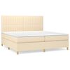 vidaXL Cama com molas/colch&atilde;o 200x200 cm tecido cor creme