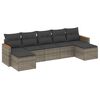 vidaXL 7 pcs conjunto sof&aacute;s p/ jardim c/ almofad&otilde;es vime PE cinzento