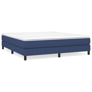 vidaXL Estrutura de cama com molas 160x200 cm tecido azul