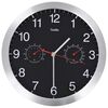 vidaXL Rel&oacute;gio parede c/ higr&oacute;metro e term&oacute;metro quartzo 30 cm preto