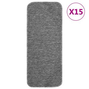 vidaXL Tapetes antiderrapantes retang. p/ escadas 15pcs 60x25 cm cinza