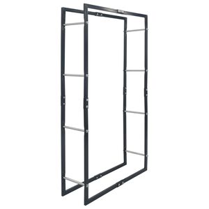 vidaXL Suporte para lenha 80x25x150 cm a&ccedil;o preto