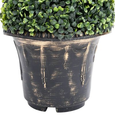 vidaXL Planta artificial buxo em espiral com vaso 117 cm verde