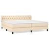 vidaXL Cama com molas/colch&atilde;o 200x200 cm tecido cor creme
