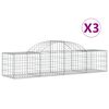 vidaXL Cestos gabi&atilde;o arqueados 3 pcs 200x50x40/60 cm ferro galvanizado