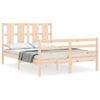 vidaXL Estrutura de cama com cabeceira 140x200 cm madeira maci&ccedil;a