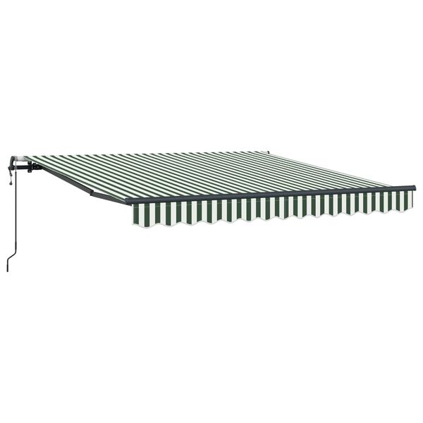 vidaXL Toldo Retr&aacute;til Verde e Branco 300 x 250 cm Tecido e Alum&iacute;nio