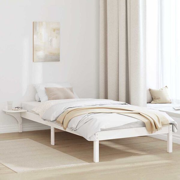 vidaXL Estrutura da Cama Branco 90 x 190 cm Madeira de Pinheiro S&oacute;lida