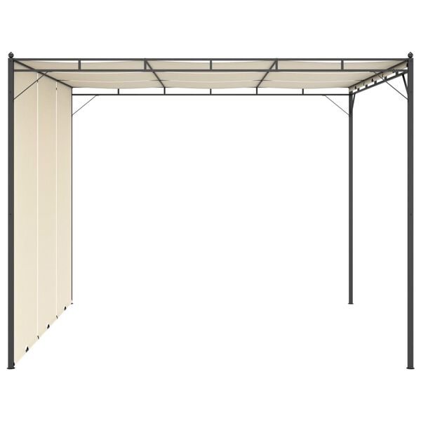 vidaXL Gazebo de jardim com cortina lateral 3x3x2,25m cor creme