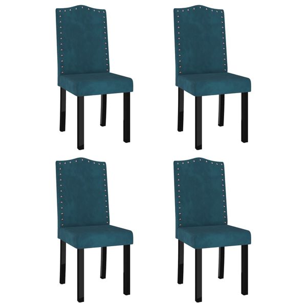 vidaXL Cadeiras de jantar 4 pcs veludo azul