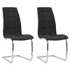 vidaXL Cadeiras de jantar cantilever 2 pcs tecido preto
