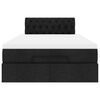 vidaXL Cama otomana com colch&atilde;o 120x200 cm tecido preto