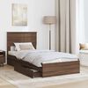 vidaXL Cama com Armazenamento com gaveta Carvalho Marrom 75 x 190 cm