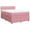 vidaXL Cama com molas/colch&atilde;o 140x190 cm veludo rosa