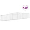 vidaXL Cestos gabi&atilde;o arqueados 10pcs 400x30x60/80 cm ferro galvanizado