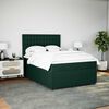 vidaXL Cama com molas/colch&atilde;o 140x190 cm veludo verde-escuro