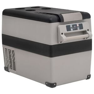 vidaXL Mala t&eacute;rmica com pega 55 L PP e PE preto e cinzento