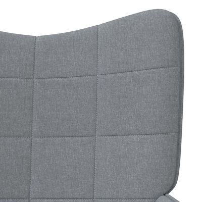 vidaXL Cadeira de descanso com banco tecido cinzento-claro