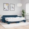 vidaXL Sof&aacute;-cama com gavet&atilde;o e colch&otilde;es 80x200 cm veludo azul
