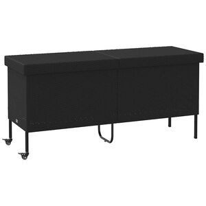 vidaXL Caixa de arrumação jardim com rodas 160x55x75 cm vime PE preto