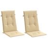vidaXL Almofad&otilde;es para cadeiras altas 2 pcs mesclado tecido bege