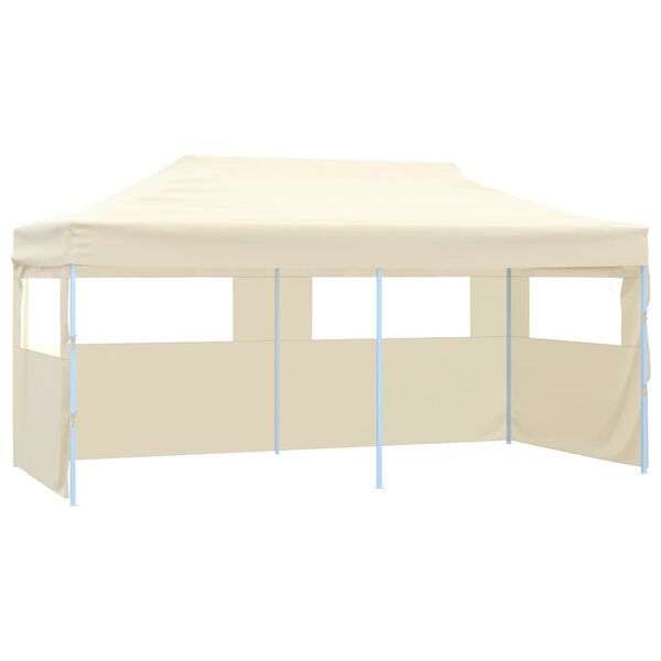 vidaXL Tenda dobrável profissional festas 4 paredes 3x6m aço creme