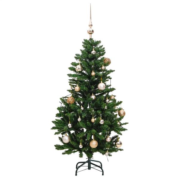 vidaXL &Aacute;rvore Natal artificial articulada 150 luzes LED e bolas 120 cm