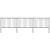 vidaXL Cerca de jardim com arco superior em a&ccedil;o 504x120 cm preta