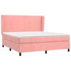 vidaXL Cama com molas/colch&atilde;o 180x200 cm veludo rosa