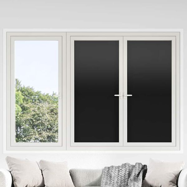 vidaXL Película para janela estática 60x1000 cm PVC preto fosco