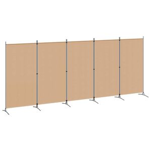 vidaXL Divis&oacute;ria de 5 Pain&eacute;is Bege 433 x 180 cm Tecido
