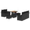 vidaXL Conjunto de Sof&aacute; de Jardim 8 unid. Preto vime PE
