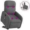 vidaXL Poltrona elevat&oacute;ria de massagens tecido cinzento-escuro