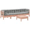 vidaXL 5 pcs conj. sof&aacute;s jardim c/ almofad&otilde;es madeira abeto-de-douglas