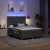 vidaXL Cama Box Spring LED Cinza Escuro 160 x 200 cm tecido