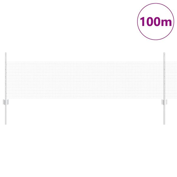 vidaXL Cerca com Poste Prateado 0,5 x 100 m A&ccedil;o