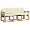 vidaXL Conjunto de Sof&aacute;s para Exterior 3 pcs Branco e Creme