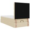 vidaXL Estrutura de cama otomana com creme de colch&atilde;o 90x190cm tecido