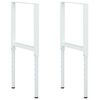 vidaXL Estruturas bancada ajust. 2 pcs 55x(69-95,5)cm metal cinza