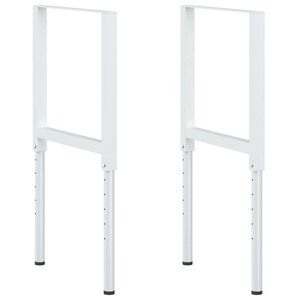vidaXL Estruturas bancada ajust. 2 pcs 55x(69-95,5)cm metal cinza