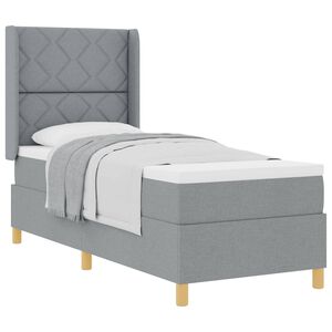 vidaXL Cama Box com colch&atilde;o Cinzento-claro 80 x 200 cm tecido