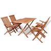 vidaXL 5 pcs conjunto de jantar p/ jardim madeira de teca maci&ccedil;a