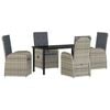 vidaXL Conjunto de Jantar para Jardim 5 pcs Cinzeto vime PE