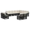 vidaXL Conjunto de Sof&aacute; de Jardim 12 unid. Preto e Branco Creme