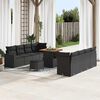 vidaXL Conjunto de Sof&aacute; de Jardim 11 pcs Preto vime PE