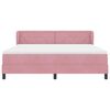 vidaXL Cama Box com colch&atilde;o com cabeceira Rosa 180 x 200 cm Veludo