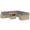 vidaXL 11 pcs conjunto sof&aacute;s de jardim c/ almofad&otilde;es vime PE bege